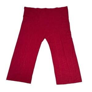 ❤️ Women’s Red Cotton Adjustable High-Waist Crop Pants Adjustable Waist Sz XL